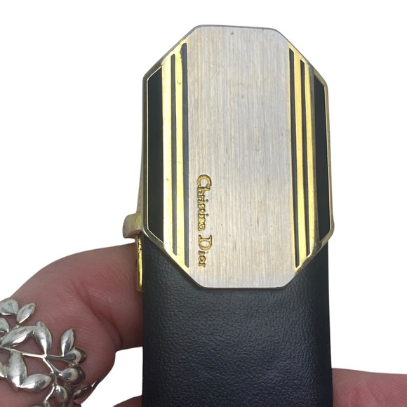 CHRISTIAN DIOR Vtg Women’s Reversible Adjustable Belt Gold Silver Buckle Size 34 - Picture 9 of 14